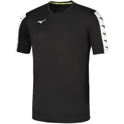Tee-shirt d'entraînement MIZUNO Nara noir et blanc de face