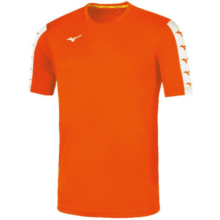 Tee-shirt d'entraînement MIZUNO Nara orange fluo et blanc