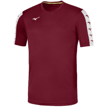 Tee-shirt d'entraînement MIZUNO Nara bordeaux et blanc