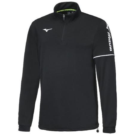 Sweat zippé d'entraînement MIZUNO Sendai noir de face