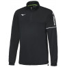 Sweat zippé d'entraînement MIZUNO Sendai noir de face