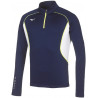 Sweat zippé MIZUNO Premium JPN marine et blanc
