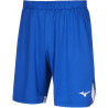 Short MIZUNO Premium bleu roi et blanc de face