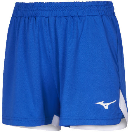 Short MIZUNO Premium Femme bleu roi et blanc