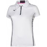 Polo zippé MIZUNO Hex Rect Femme blanc et marine de face