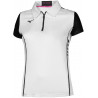 Polo zippé MIZUNO Hex Rect Femme blanc et noir