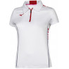 Polo zippé MIZUNO Hex Rect Femme blanc et rouge