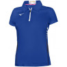 Polo zippé MIZUNO Hex Rect Femme bleu roi et blanc