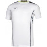 Tee-shirt MIZUNO Hex Rect blanc et marine de face