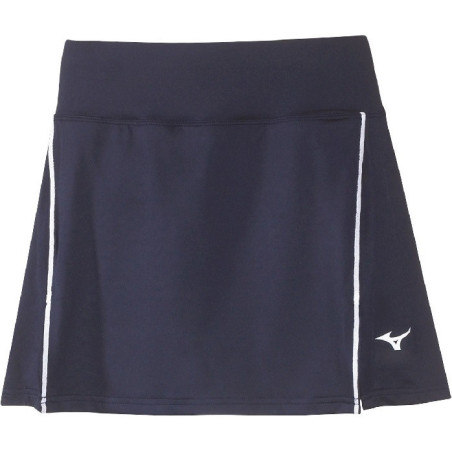 Jupe de Tennis MIZUNO Hex Rect marine et blanche de face