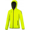 Veste MIZUNO Nagasaki Micro Femme jaune fluo et noire de face