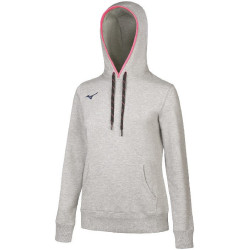 Sweat à capuche MIZUNO Femme gris chiné de face