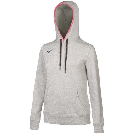 Sweat à capuche MIZUNO Femme gris chiné de face