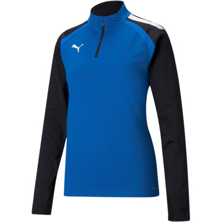 Sweat 1/4 Zip Femme Puma Team Liga bleu roi face