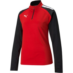 Sweat 1/4 Zip Femme Puma Team Liga rouge face