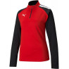 Sweat 1/4 Zip Femme Puma Team Liga rouge face