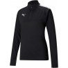 Sweat 1/4 Zip Femme Puma Team Liga noir face