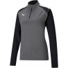 Sweat 1/4 Zip Femme Puma Team Liga gris face