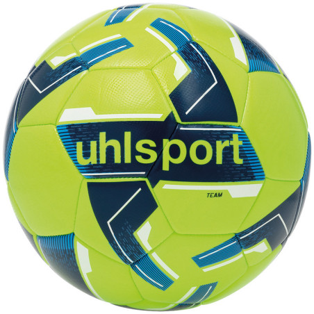 Ballon de football Uhlsport Team 2022 Taille 4 Jaune Fluo Bleu Marine Blanc