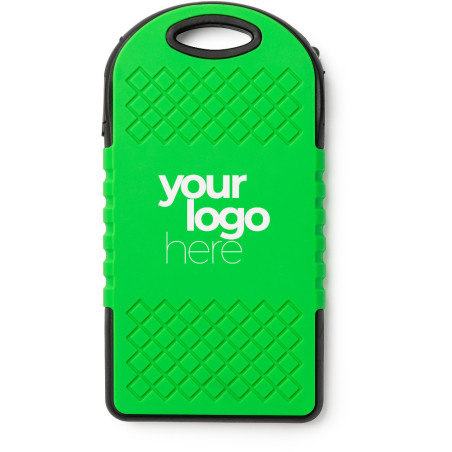 power bank solaire droide à personnaliser vert dos