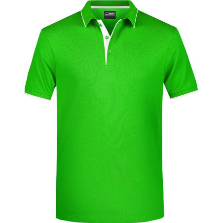 Polo Homme à rayures vert blanc face