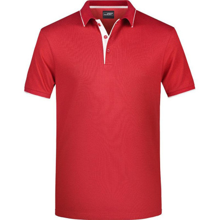 Polo Homme à rayures rouge blanc face