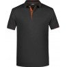 Polo Homme à rayures noir orange face