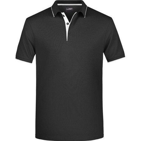 Polo Homme à rayures noir argent face