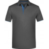 Polo Homme à rayures graphite bleu face