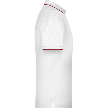Polo Homme à rayures blanc rouge côté