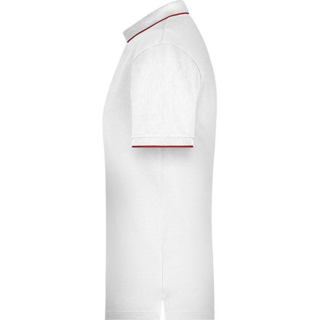 Polo Homme à rayures blanc rouge côté