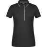Polo Femme à rayures personnalisé en broderie noir argent face