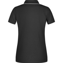 Polo Femme à rayures personnalisé en broderie noir argent face 2