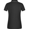 Polo Femme à rayures personnalisé en broderie noir argent dos