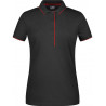 Polo Femme à rayures personnalisé en broderie noir rouge
