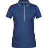 Polo Femme à rayures personnalisé en broderie marine blanc