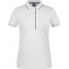 Polo Femme à rayures personnalisé en broderie blanc marine