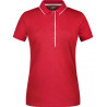Polo Femme à rayures personnalisé en broderie rouge blanc