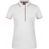 Polo Femme à rayures personnalisé en broderie blanc rouge