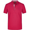 Polo Homme à inserts vichy personnalisé en broderie pourpre pourpre blanc