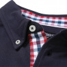 Polo Homme à inserts vichy personnalisé en broderie marine rouge marine blanc col