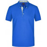 Polo Homme à inserts vichy personnalisé en broderie bleu roi vert bleu roi