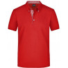 Polo Homme à inserts vichy personnalisé en broderie rouge rouge blanc