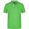 Polo Homme à inserts vichy personnalisé en broderie vert citron vert citron blanc