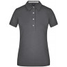 Polo Femme à inserts vichy personnalisé en broderie graphite graphite blanc