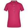 Polo Femme à inserts vichy personnalisé en broderie pourpre pourpre blanc