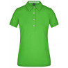 Polo Femme à inserts vichy personnalisé en broderie vert citron vert citron blanc