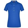 Polo Femme à inserts vichy personnalisé en broderie bleu roi vert bleu roi face