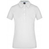 Polo Femme à inserts vichy personnalisé en broderie blanc bleu jaune blanc