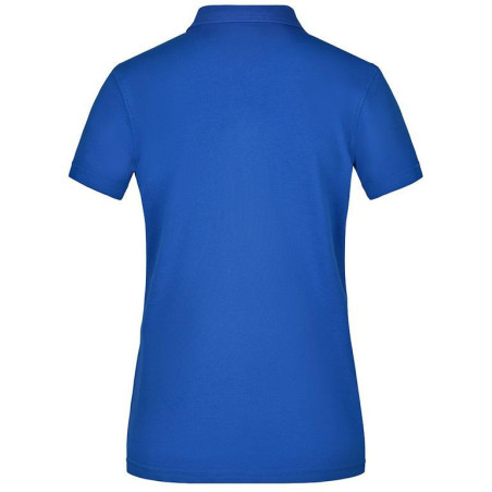 Polo Femme à inserts vichy personnalisé en broderie bleu roi vert bleu roi dos